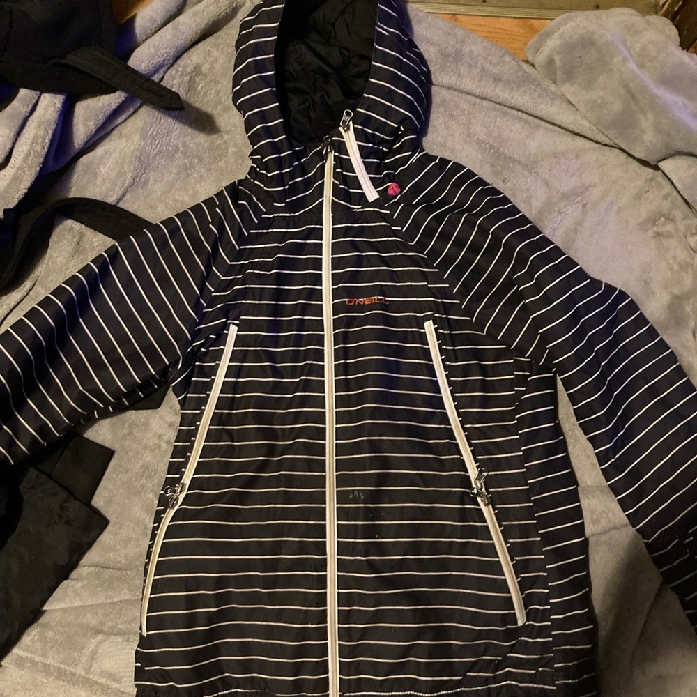 O’Neil parka black white stripes